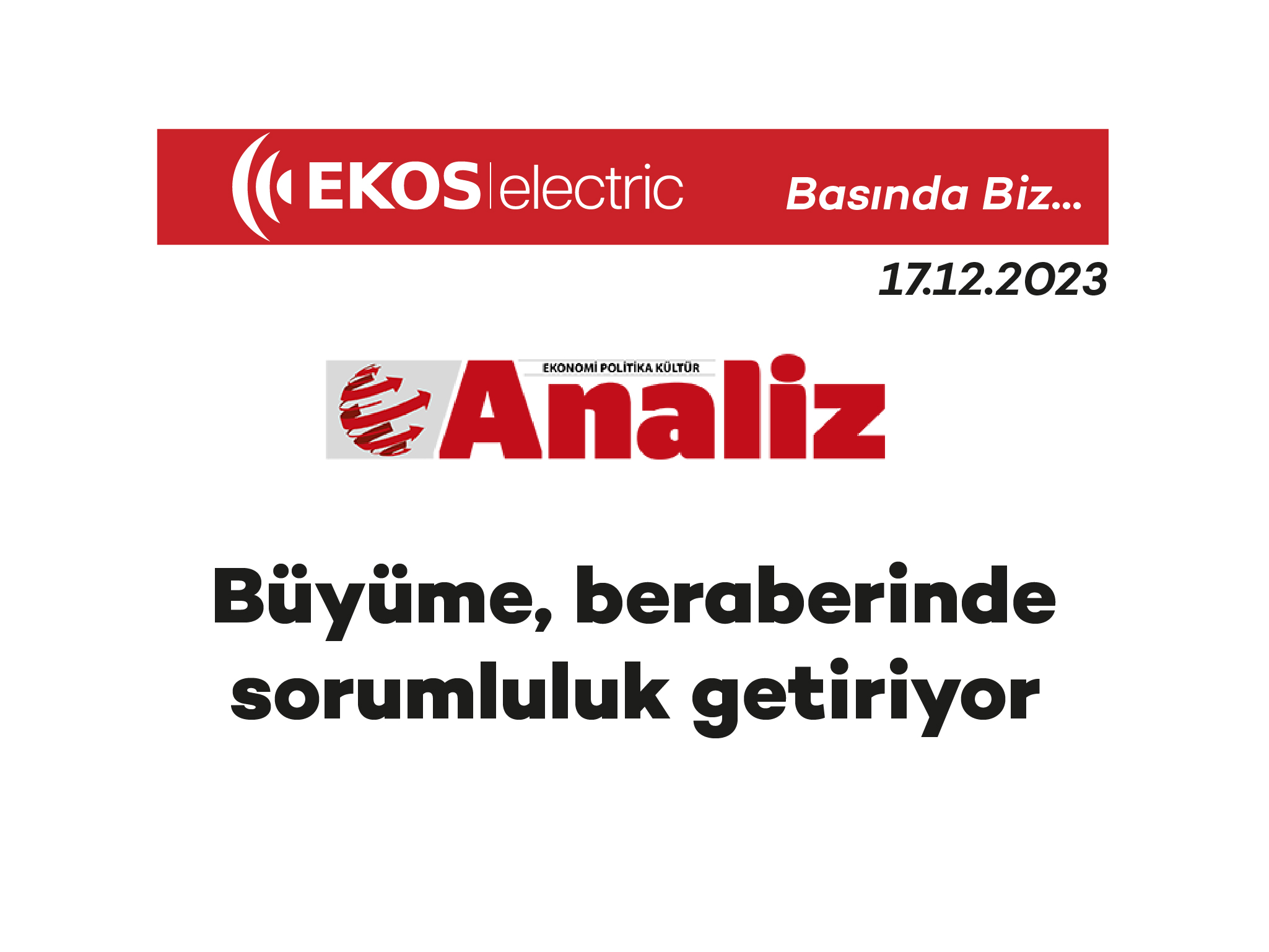 Büyüme, beraberinde sorumluluk getiriyor